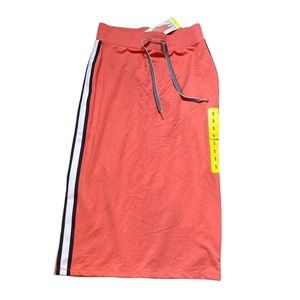 NWT Tommy Hilfiger Midi sport Skirt S coral orange stretchy comfort
